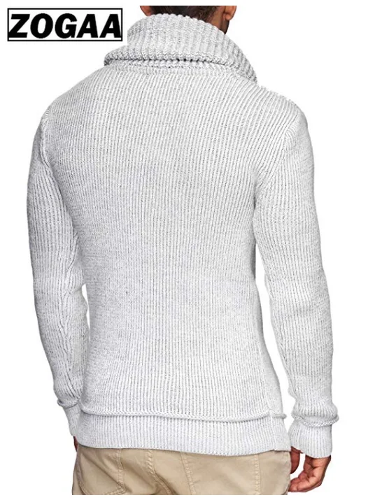 ZOGAA свитер мужской 2019 бренд с длинным рукавом сплошной цвет капюшоном s Модный