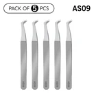 Пинцет для наращивания ресниц из нержавеющей стали 11 типов, 510 шт., точный изогнутый Немагнитный Пинцет для объема ресниц