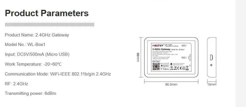Mi светильник(обновленная версия iBox2) WL-Box1 2,4 ГГц WiFi умный светильник/WiFi iBox контроллер DC5V RF пульт дистанционного управления wifi RGB светильник беспроводной