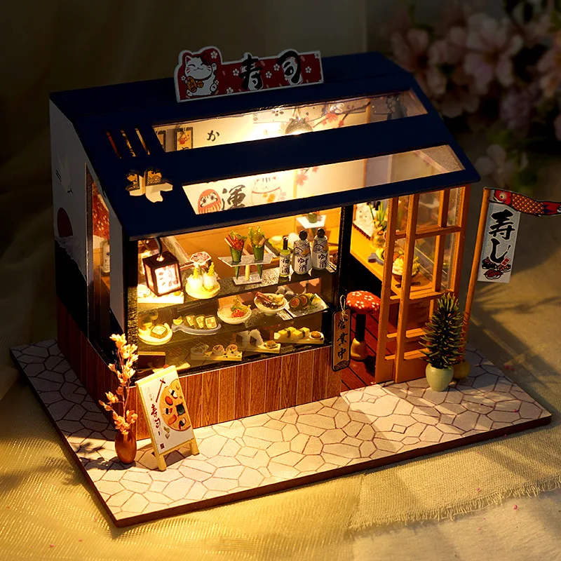 cutebee diy dollhouse kit wooden doll houses miniature dollhouse furniture kit with led toys for children christmas gift free global shipping