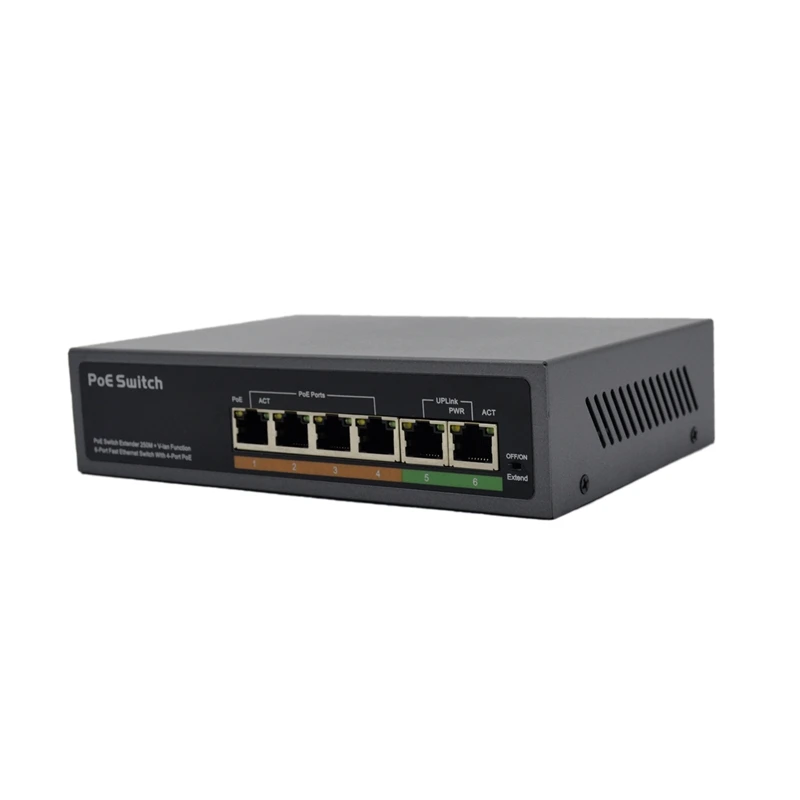 Сетевой коммутатор Poe PSE604EX V2.0 умный сетевой для камеры видеонаблюдения 48 В 4 + 2
