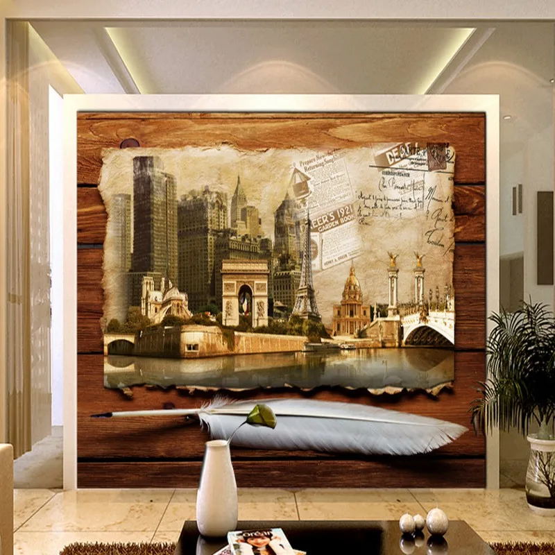 

Dropship Custom 3D Wallpaper Europe United States Building World Architecture Urban Landscape Living Room Background Wallpaper