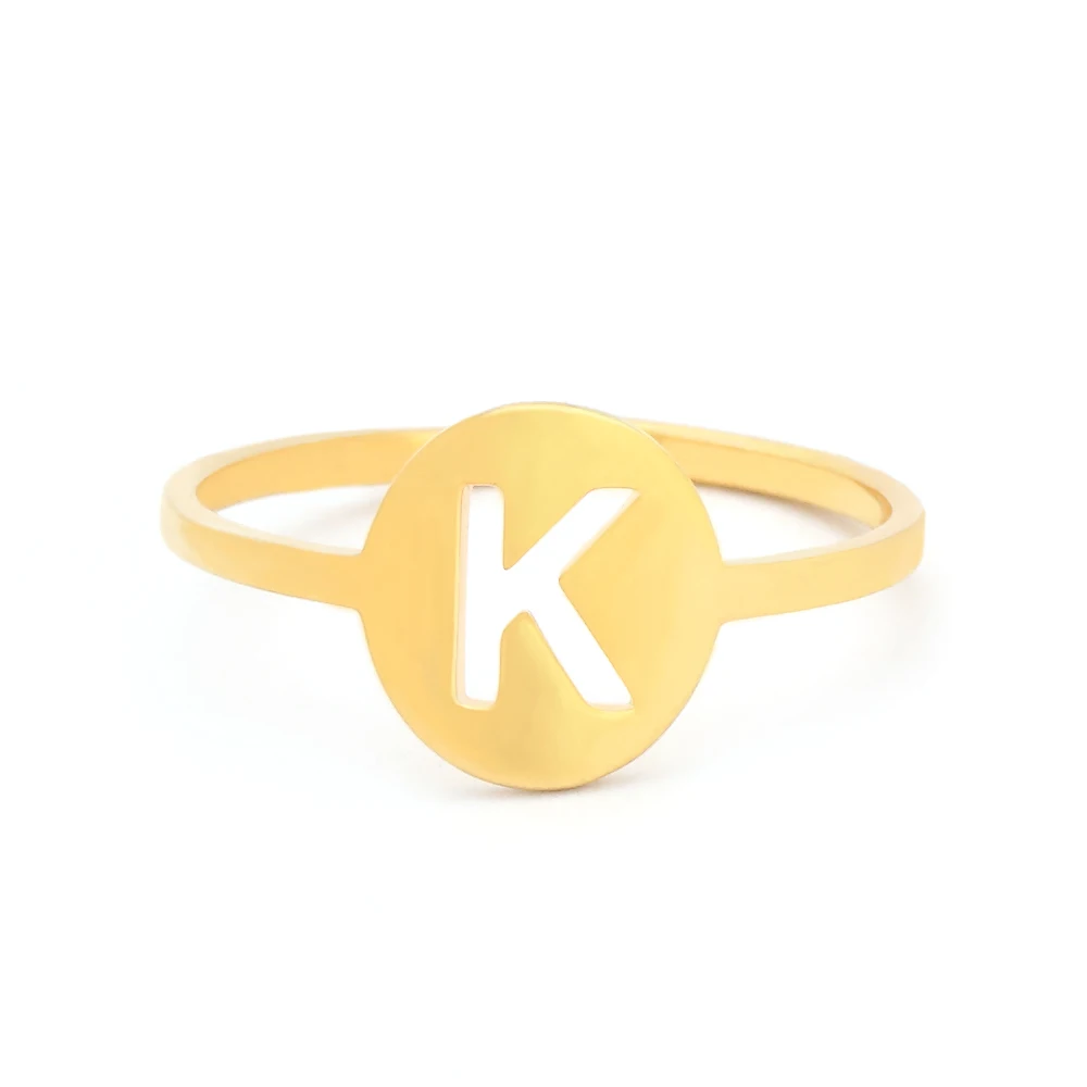 Нержавеющая сталь персонализированные A-Z первоначального кольца для мужчин и