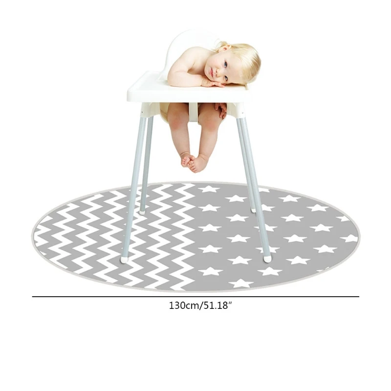 

Highchair Floor Protector Mat Anti-Slip Silicone Spot Mat Baby Eatting Mat Round Floor Crawling Play Mat DXAD