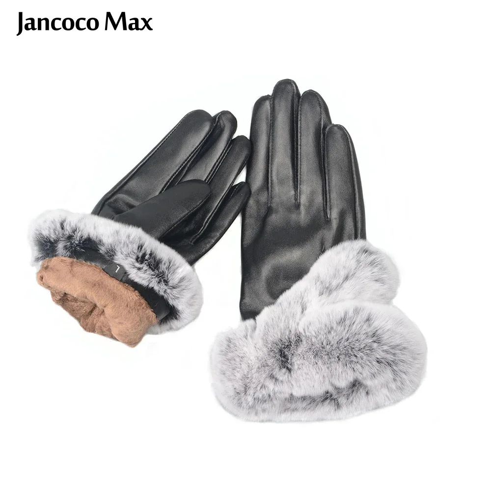Женские перчатки из натуральной овечьей кожи Jancoco Max варежки мягкого кроличьего