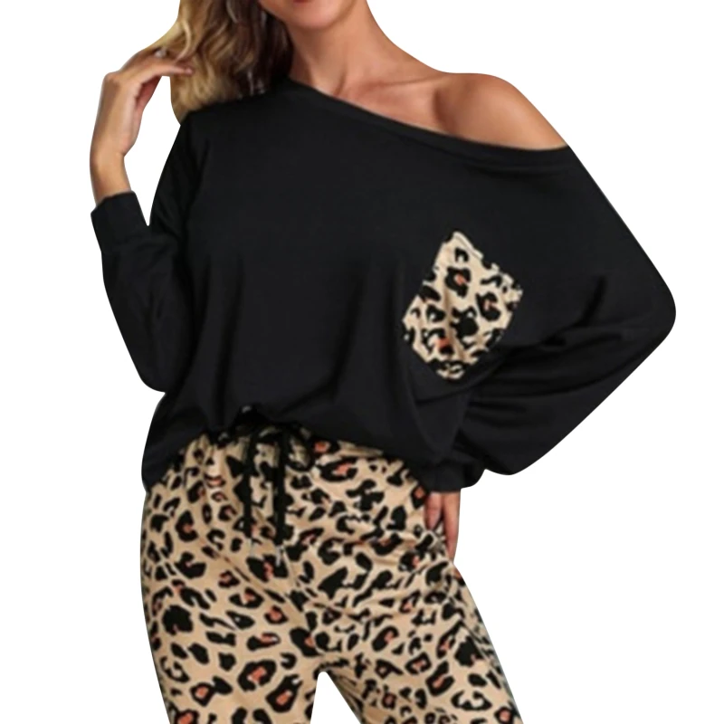 

Костюм из двух предметов без бретелек, домашний повседневный костюм в европейском и американском стиле на осень и зиму, женская футболка с л...