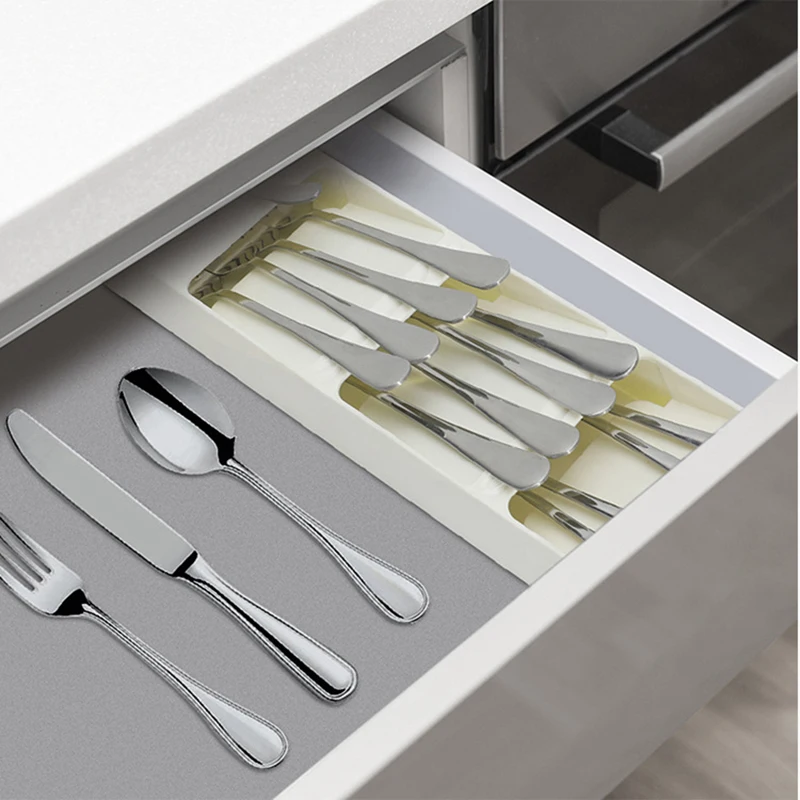 Кухонный ящик-органайзер лоток для столовых приборов серебряная посуда вставка