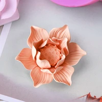 3d lotus water lily flowers shape silicone mold cake chocolate candle mould diy aromatherarpy household decoration craft tools