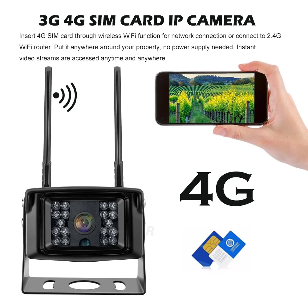 4G мобильная мини камера с 1080P и 5 Мп HD IP Wi Fi водонепроницаемая IP66 для наружной