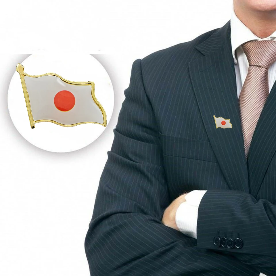 Японская национальная развевающаяся брошь в виде флага значок на булавке