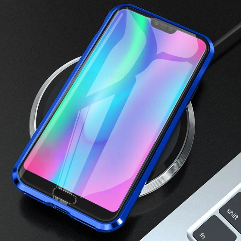 Магнитный чехол для huawei honor 10 облегченное закаленное стекло Двусторонняя крышка на huwei honor 10 light honer 10 lite флип-чехол