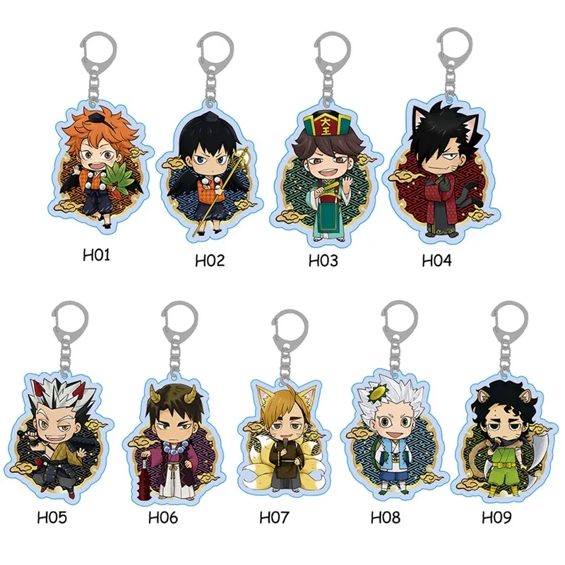 

New Cartoon Keychain Volleyball Boy Pendant Key Ring Anime Haikyuu Volleyball Junior Acrylic Peripheral Keychain