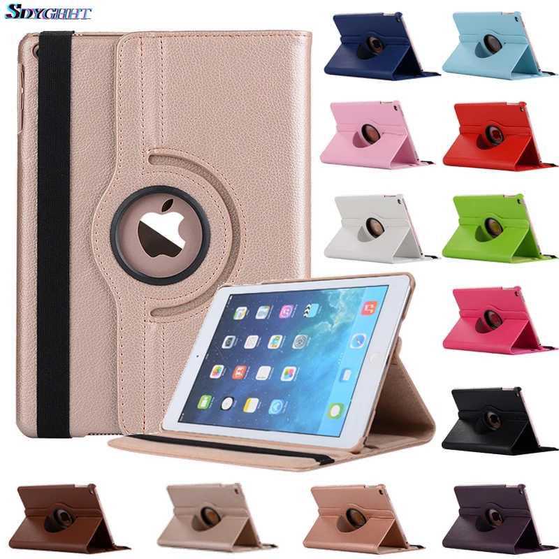 Новый кожаный 360 Вращающийся чехол для Apple ipad 9 7 дюймов Air/Air 2 retina ультра тонкий