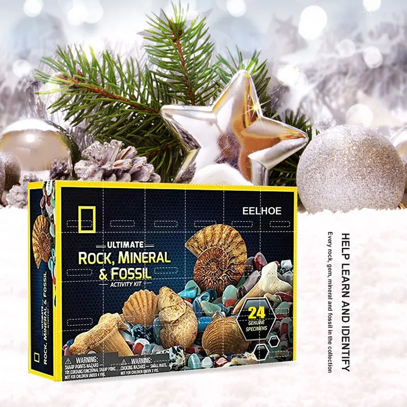 

Healing Crystal Advent Calendar Kids with Rock Collections Pebbles Polished Gravel Christmas Countdown Calendars PR Sal