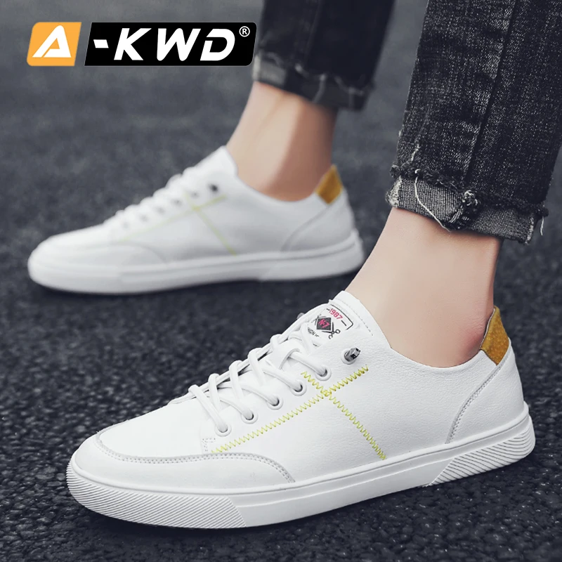 Кроссовки мужские из ПУ кожи дышащие без шнуровки белые желтые красные 39 |