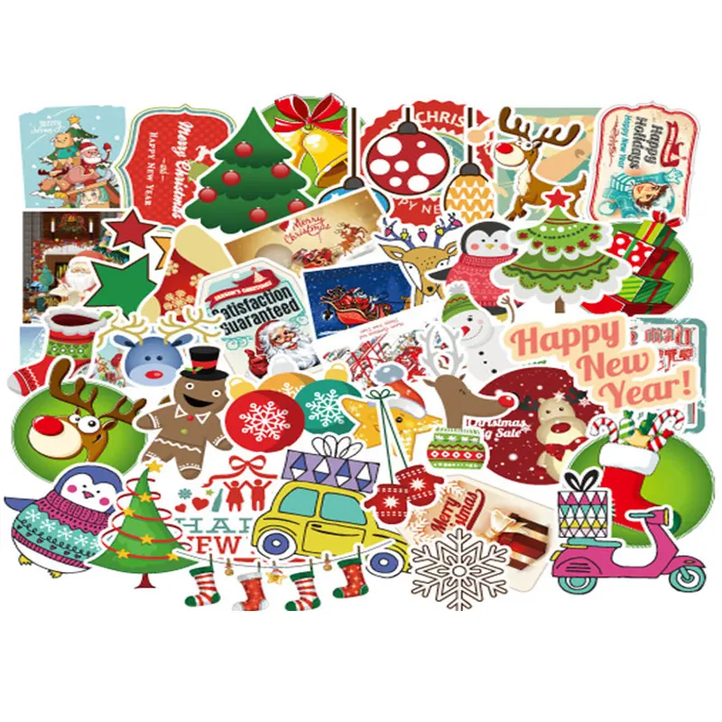 100 шт./упак. Рождественская серия наклеек красочное Искусство Классическая мода