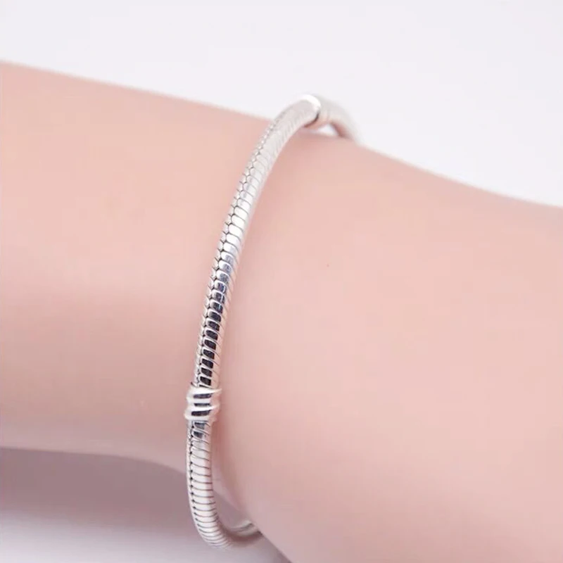 YANHUI, новинка, изящный, 16-20 см, Одноцветный, 925 серебро, цепочка-змейка, браслет, подходит к оригиналу, очаровательный браслет, браслет для женщин, сделай сам, изготовление ювелирных изделий