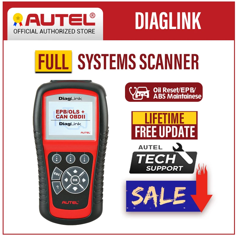 Autel Diaglink OBDII диагностический инструмент все системы OBD OBD2 сканер DIY автоматический