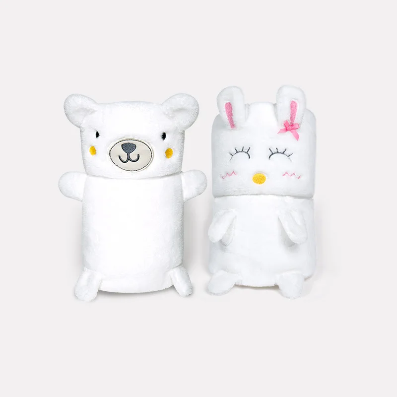 Одеяло для новорожденных с рисунком медведя кролика мягкое детское бархатное