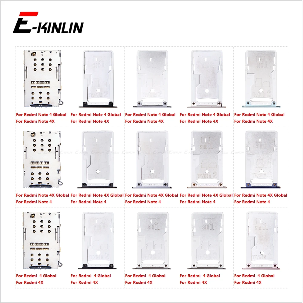 Лоток для sim карты Гнездо Слот ридер адаптер XiaoMi Redmi Note 4 4X Global Micro SD держатель