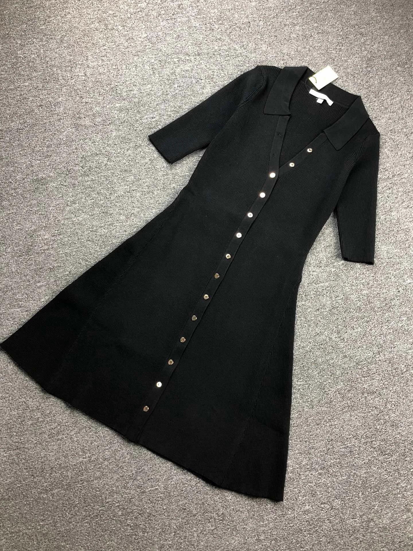 

Women Dress 2021 Spring and Summer New Women's Pure Color Simple Slim Knitted Dress