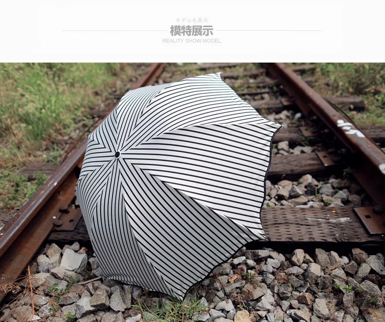 

Manual Shade 3fold Umbrella Creative Student Anti UV Sun Protection Japanese Style Regenschirm Household Merchandises BE50um