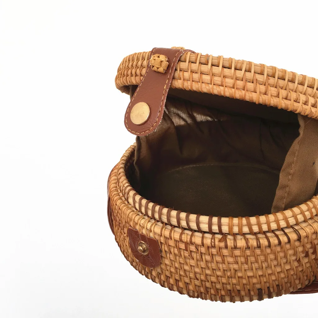 Круглые соломенные сумки 2020 женская летняя сумка из ротанга плетеная пляжная