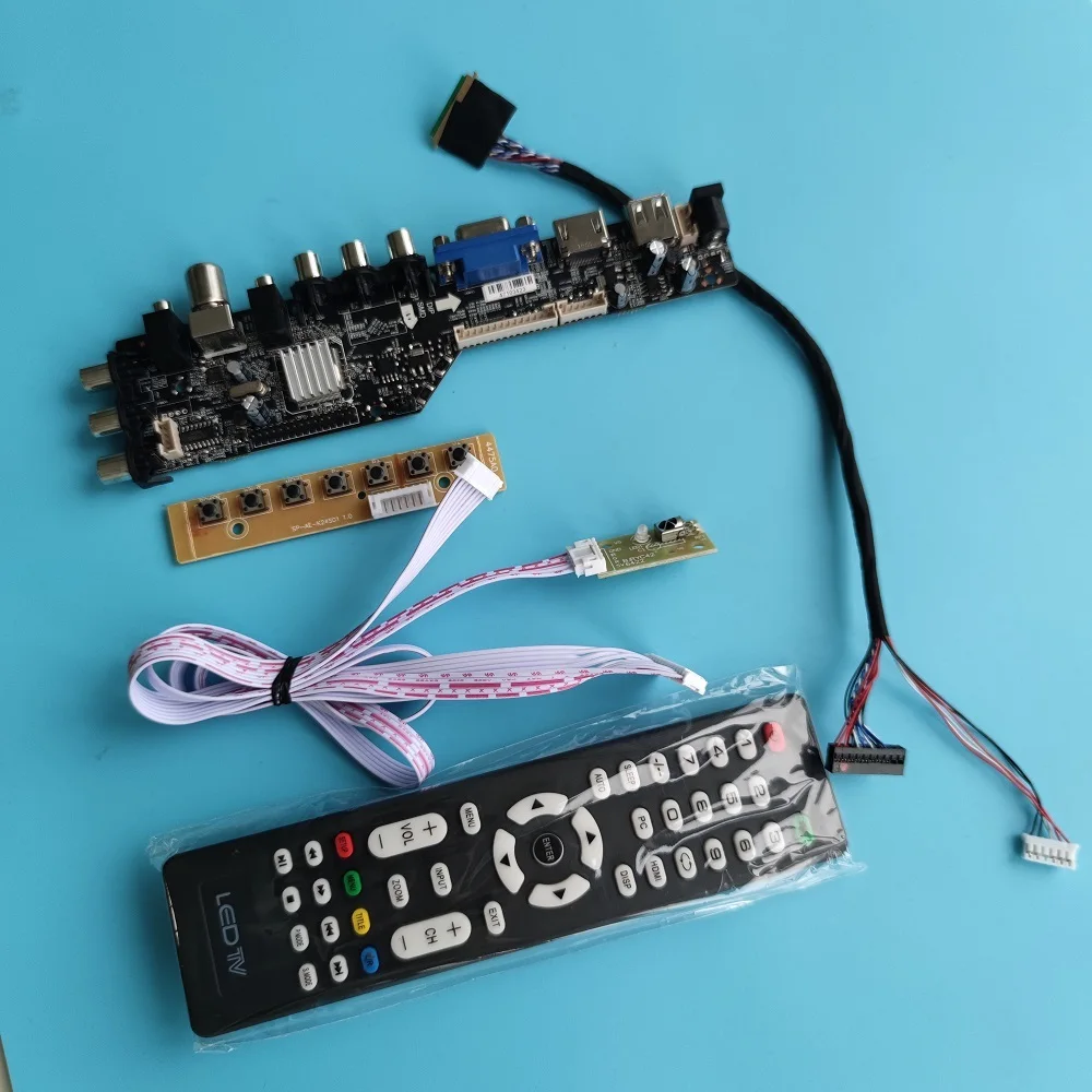 

Kit for LTN133AT30-401 LED USB VGA TV 1366X768 DVB-T DVB controller HDMI-compatible AV board digital 13.3" remote Panel LCD