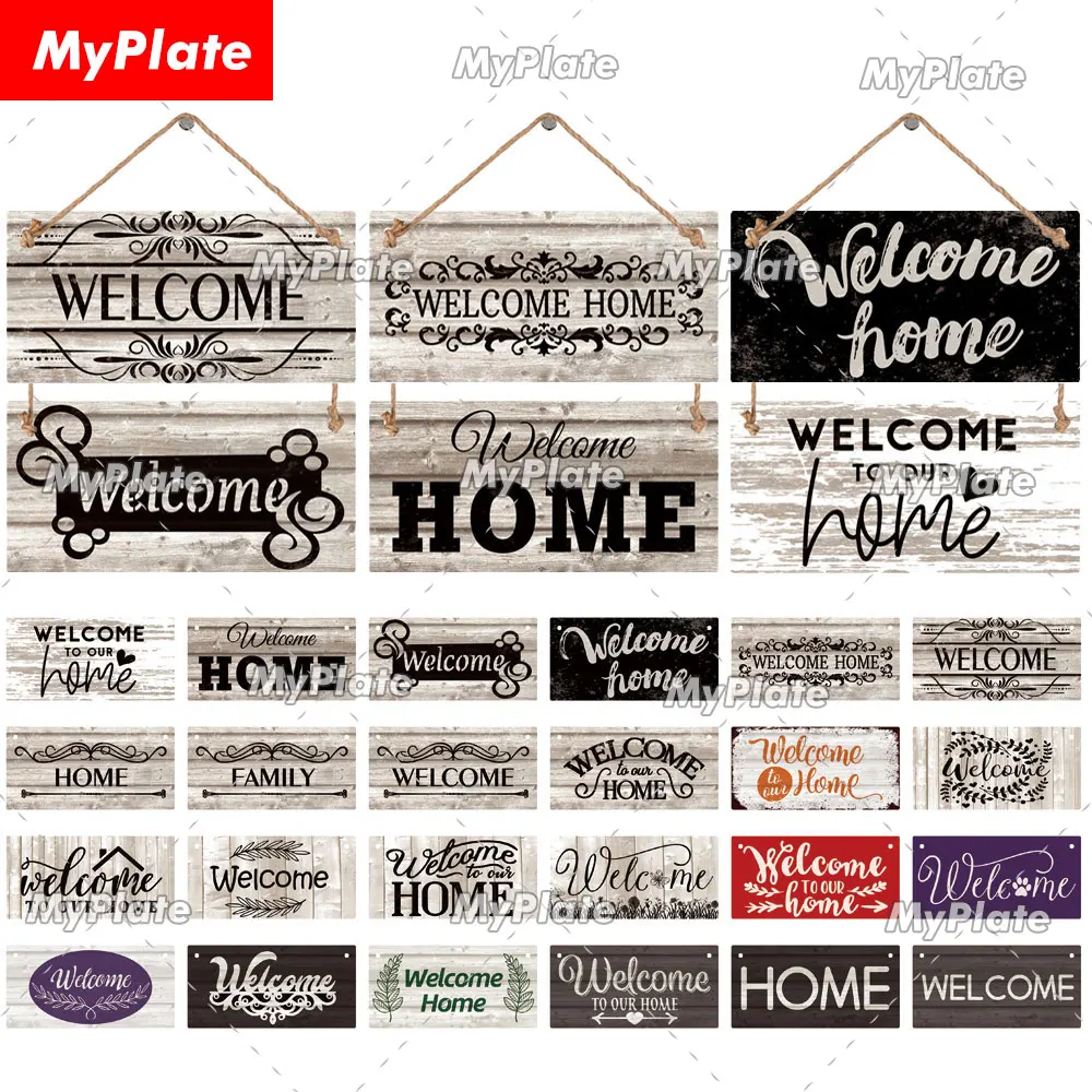 

[MyPlate] винтажный деревянный знак для дома, деревянный знак, Подарочная табличка, знак, семейный настенный Декор для дома, магазина, бара, стан...