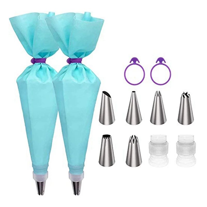 

HOT-12Pc Cake Decorating Supplies Piping Bag And Tips DIY Decorating Set Baking Tools Cake Decorating Supplies