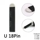 50 шт. Перманентный макияж ручной tebori игла для тату-машинок 18U 0,180,15 мм нано лезвия мануального татуажа бровей, иголки для бровей татуировки