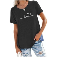 women 6 color t shirts tops round neck pockets solid color loose short sleeved t shirts