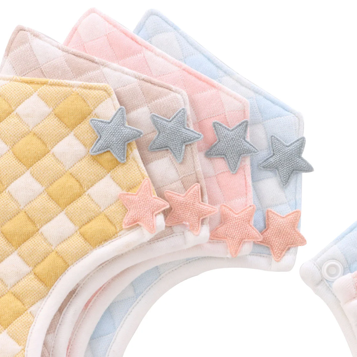 Baby Bib 360° Rotation Thicken Three Layers Pentagram Square Waterproof Feeding Cleaning Protection