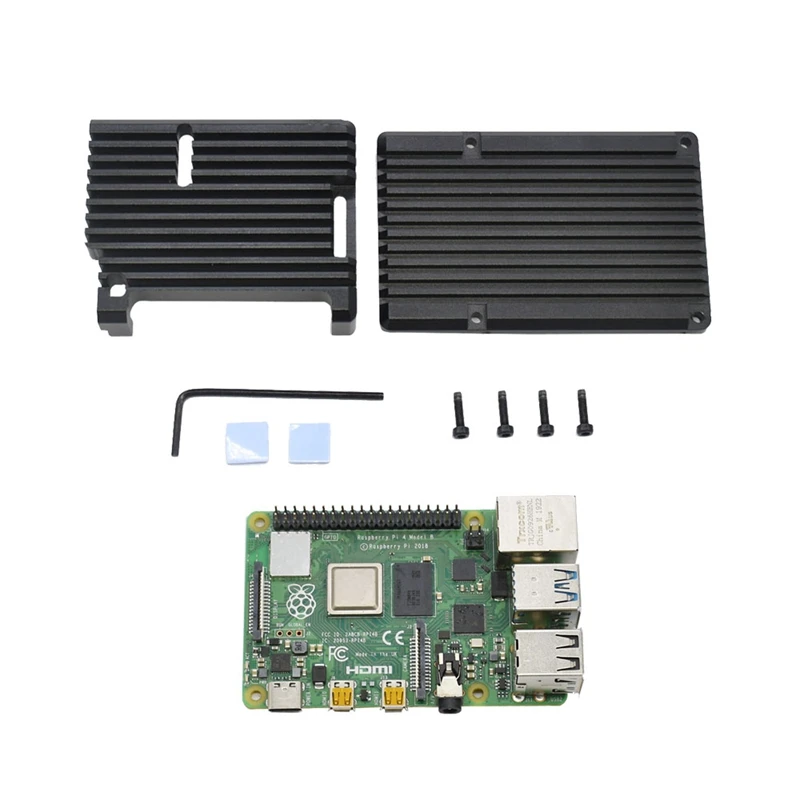 Для Raspberry Pi 4B 4G RAM DIY Kit Поддержка 2 4/5 0 GHz WIFI Bluetooth 5 с алюминиевым CNC сплавом защитный