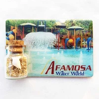 qiqipp malaysia malacca afamosa water world soft magnetic floating bottle fridge magnet creative tourist souvenir