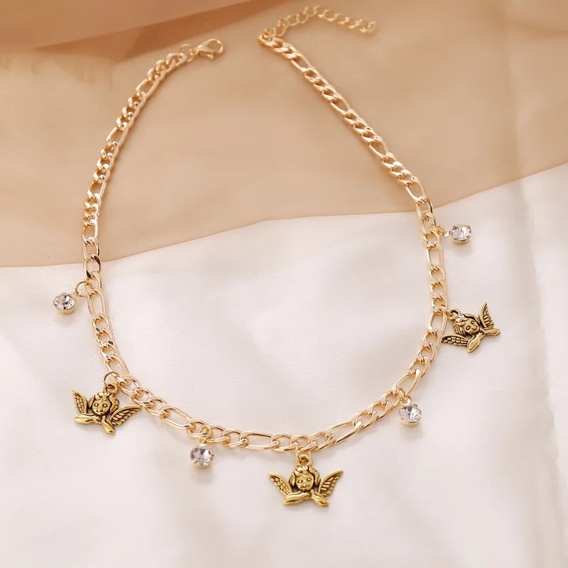 1 шт. классические женские ожерелья Ангел с украшением в виде кристаллов кулон