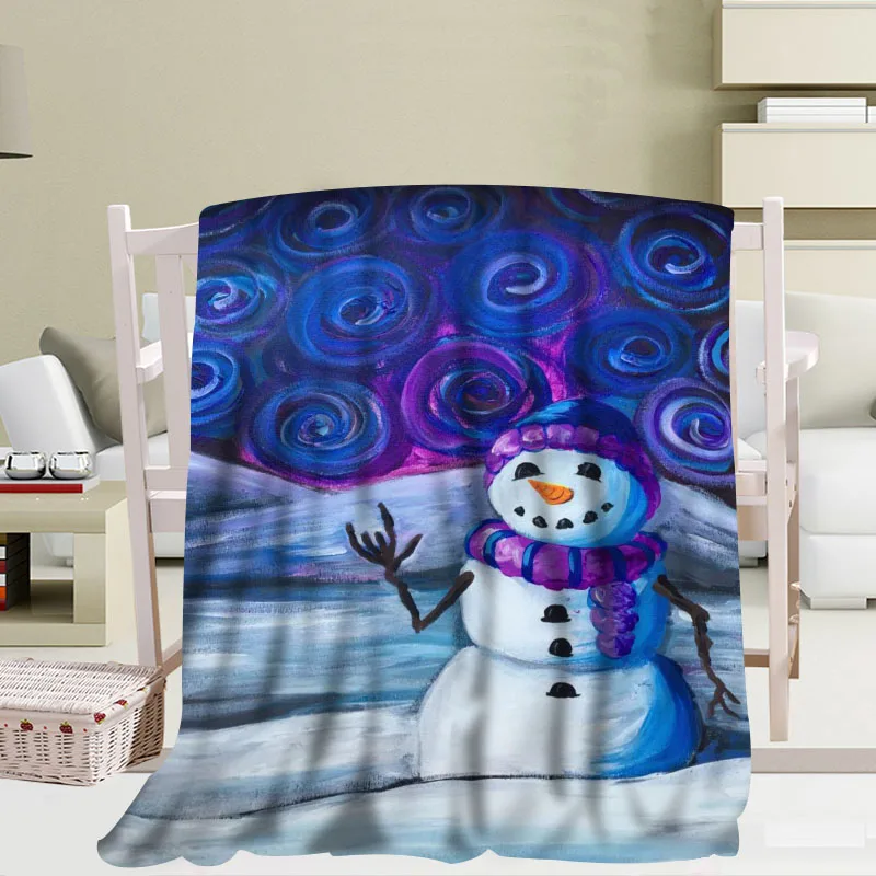 Online Personalizzato Pupazzo Di Neve Coperta Corallo Coperte Da Viaggio Divano Falafel Coperte Morbido Soffice Caldo 56x80 Pollici 50X60inch 40X50inch