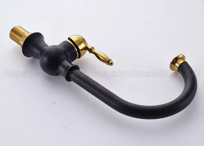 Bathroom Basin Sink Faucet Black Gold Color Brass Single Handle Kitchen Tap Mixer hot and cold water tap znf805 | Обустройство дома