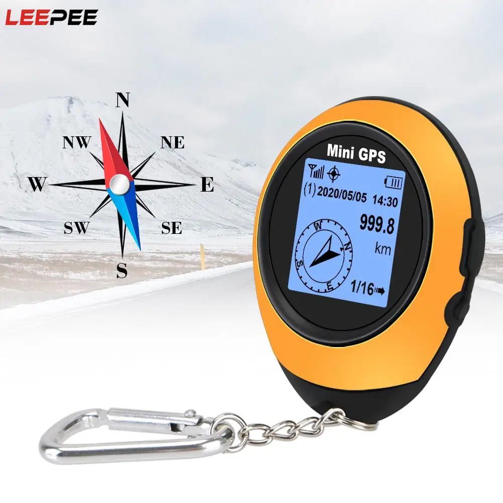 

LEEPEE Satellite GPS Positioner Handheld With Buckle Compass For Outdoor Sport Travel Hiking Mini GPS Navigation