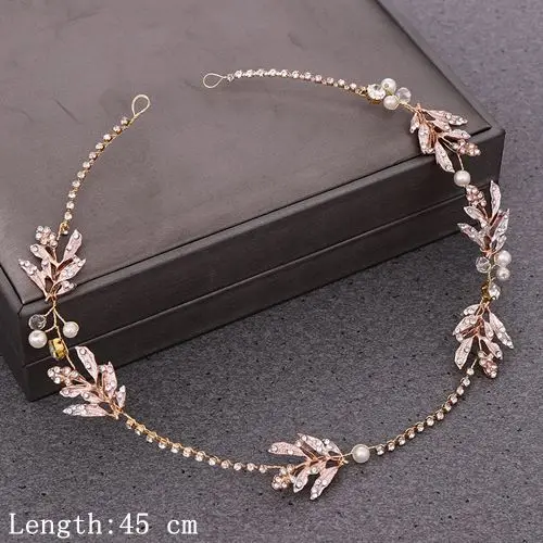 Light Golden Женская повязка на голову свадебные аксессуары для волос для свадьбы обруч жемчужный для женщин аксессуары подружки невесты украшения для волос тиары - Metal color: Light Golden