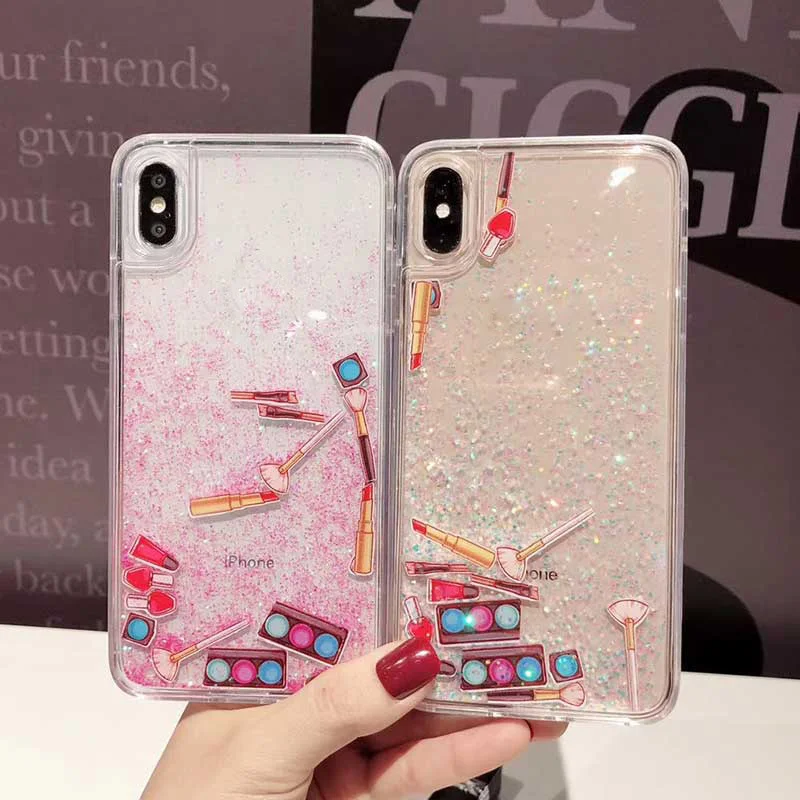 Чехол с сыпучим песком для iPhone X Xr Xs Max чехлы динамической жидкостью 6 6s 7 8 Plus