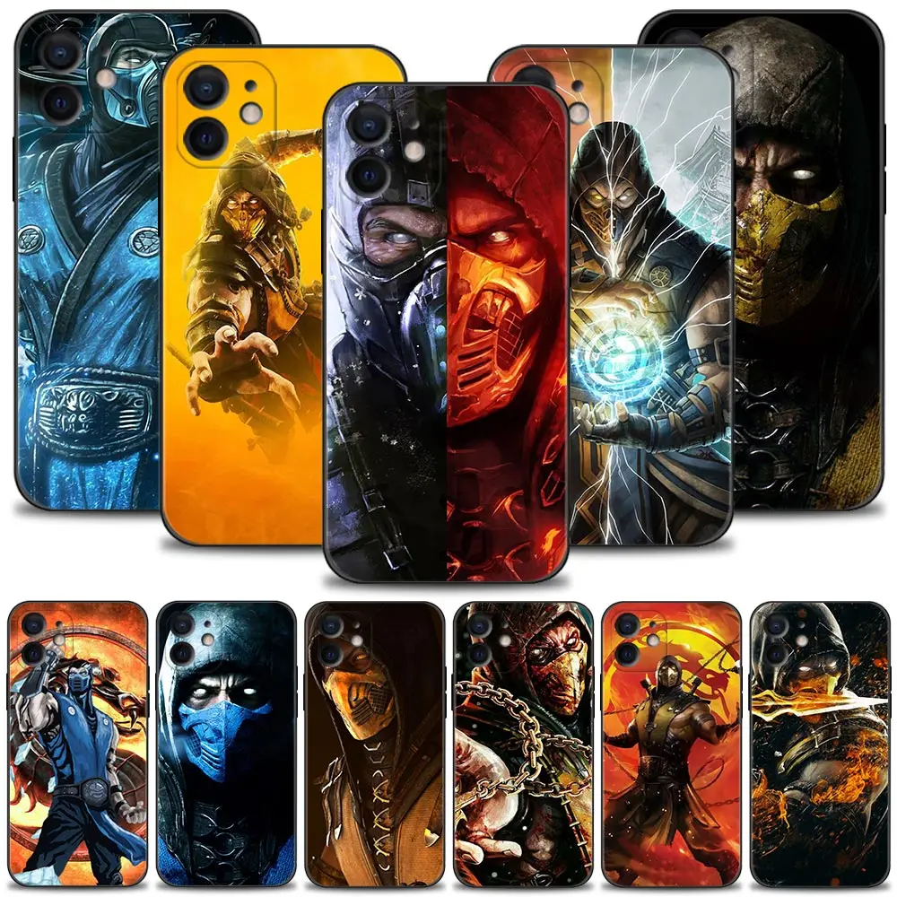 Game Mortal Kombat Phone Case For iPhone 13 12 11 Pro Max XS Max XR X 7 8 Plus 12 Mini 6S 5S SE 2020 Silicone Capa Black Shell