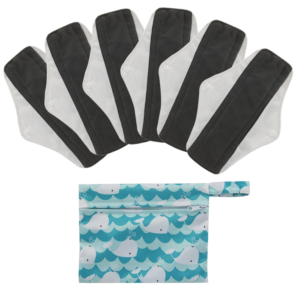 

7Pcs/Set Reusable Cotton Pads Menstrual Cloth Sanitary Soft Pads Napkin Washable Waterproof Panty Liners Feminine Hygiene Pads