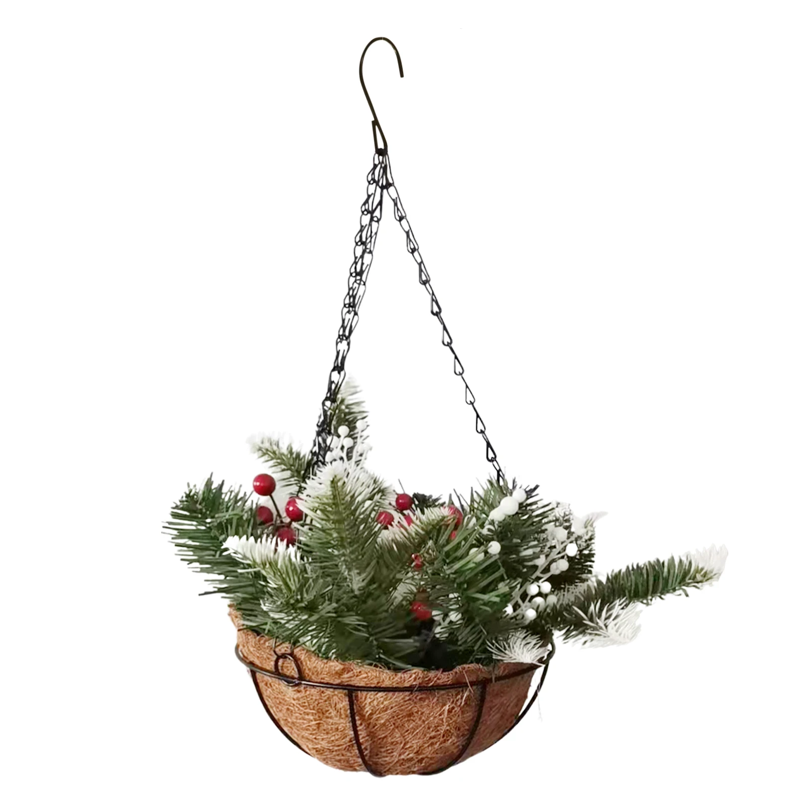 

Рождественская корзина для подвешивания, искусственные садовые подвески, корзина, цепочка, настенные подвески, посадочная корзина, кластер...