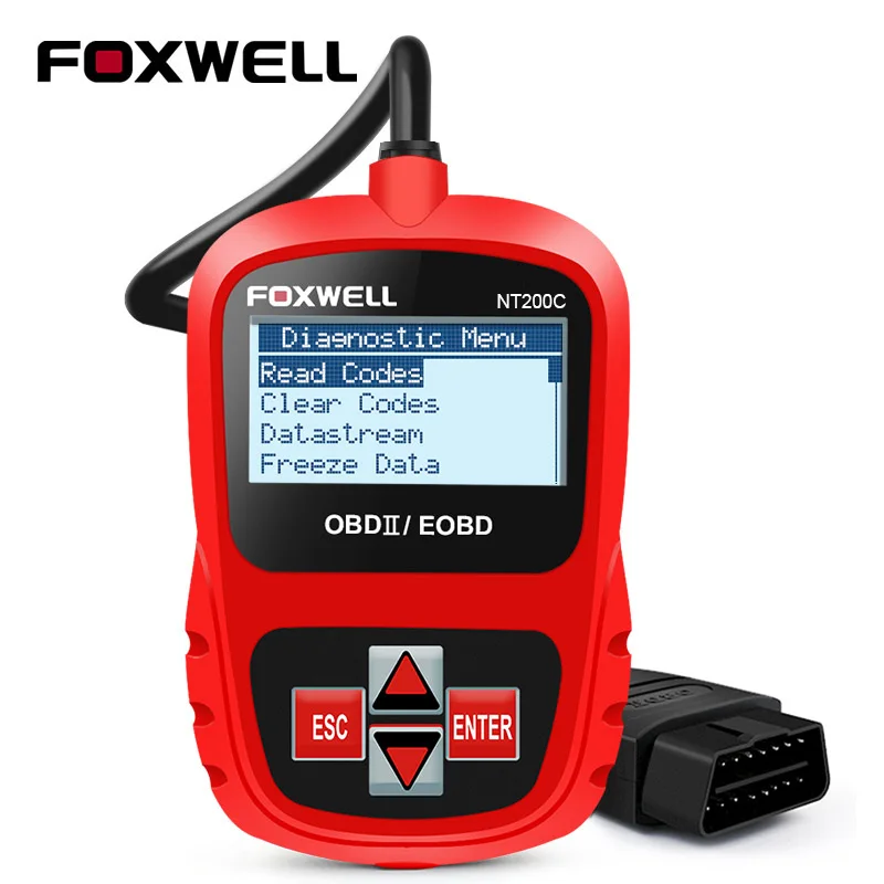 Автомобильный сканер FOXWELL NT200C OBD2 OBDII считыватель кодов двигателя датчик