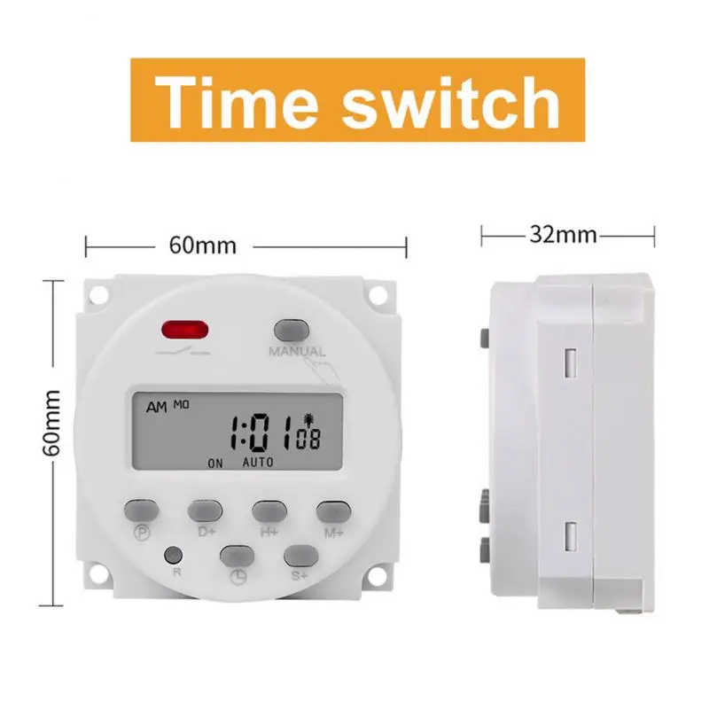 

CN101S Microcomputer Time Control Switch LCD Digital Indicator Screen Programmable Power Timer Switch Relay 5V/12V/24V/110V/220V