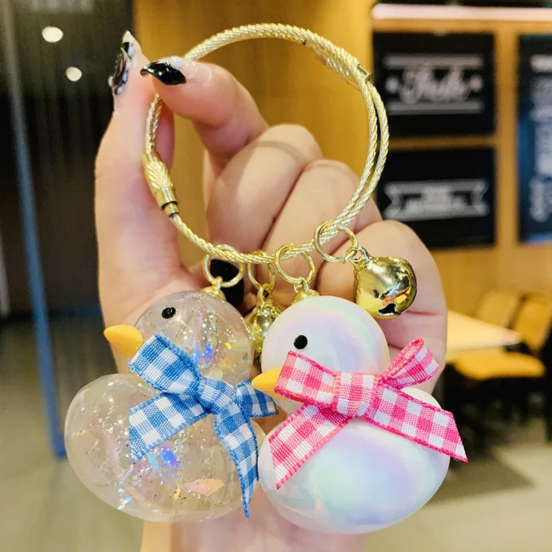 

Creative Traveller Crystal Little Meng Duck Keychain Couple Pair Bag Ornament Little Duck Girl Backpack Pendant