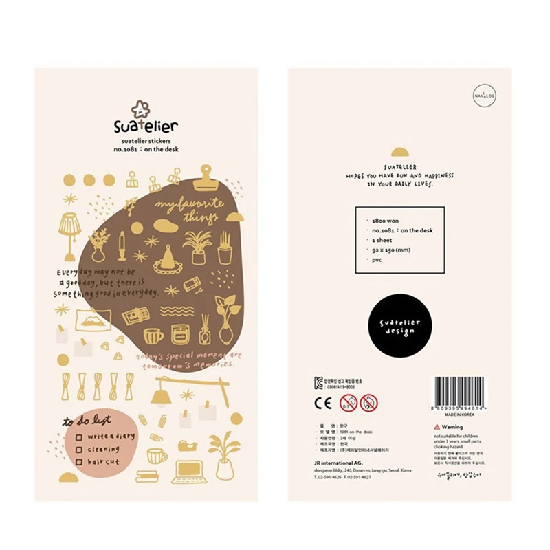 Наклейка Sautelier для скрапбукинга оригинальный корейский дневник на стол