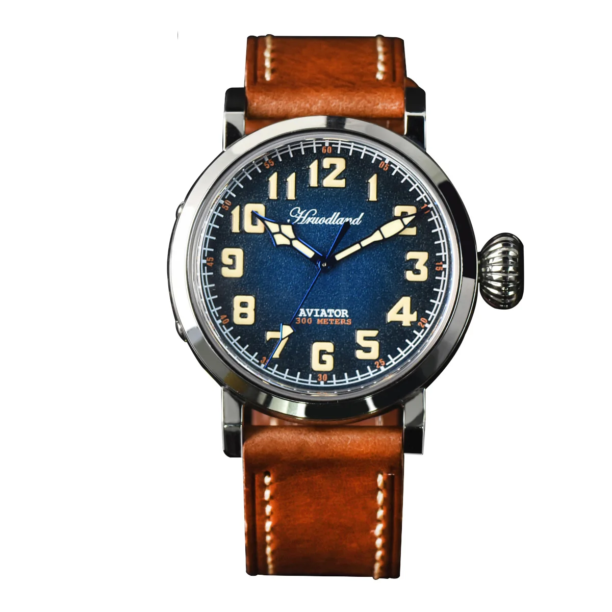 

Часы-пилот Hruodland мужские с синим циферблатом 43 мм, сапфировым стеклом и автоматическим движением, водостойкие, механические, с кожаным ремеш...