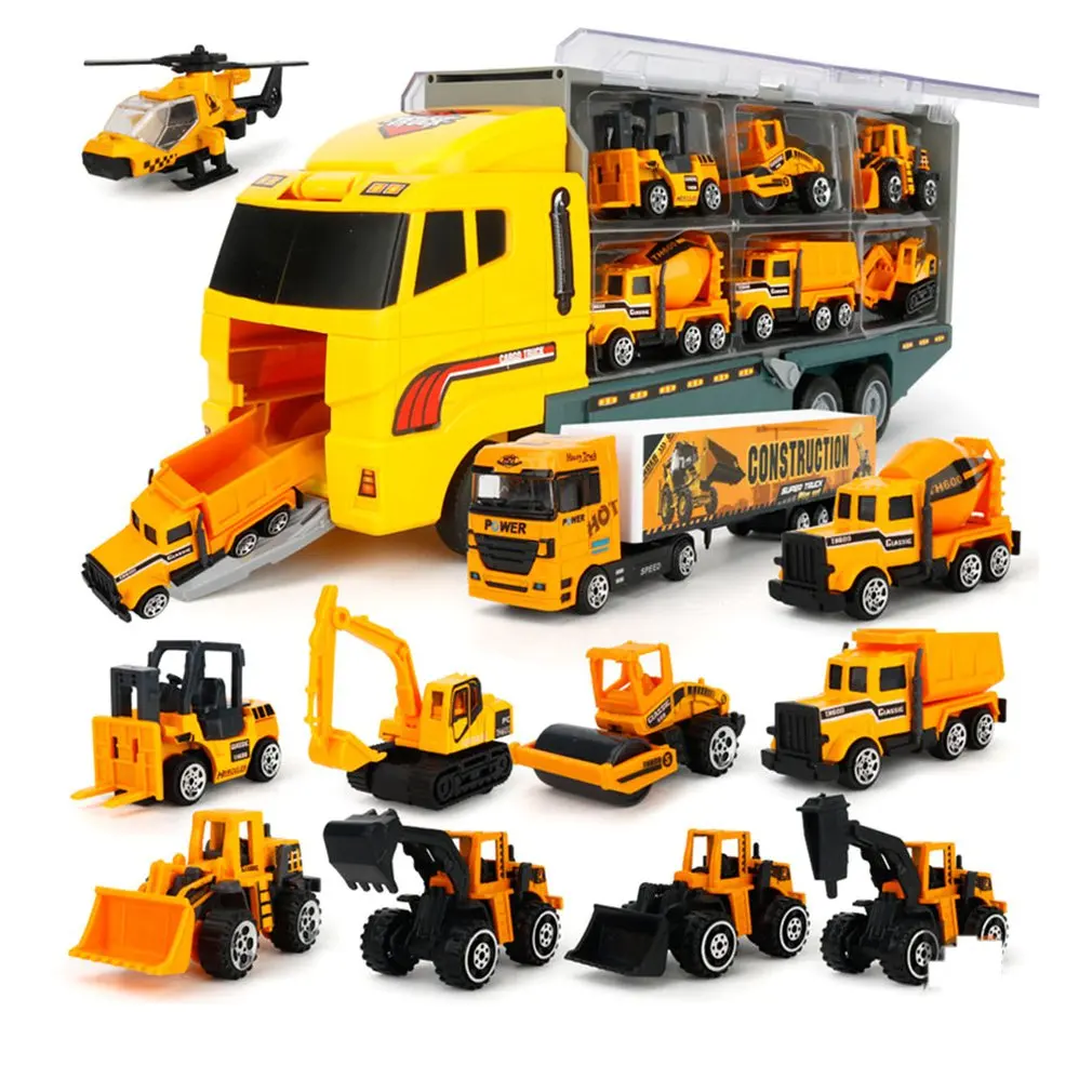 

Транспортный автомобиль, литье под давлением, строительный грузовик, игрушечный автомобиль, набор транспортных средств, грузовик-перевозч...